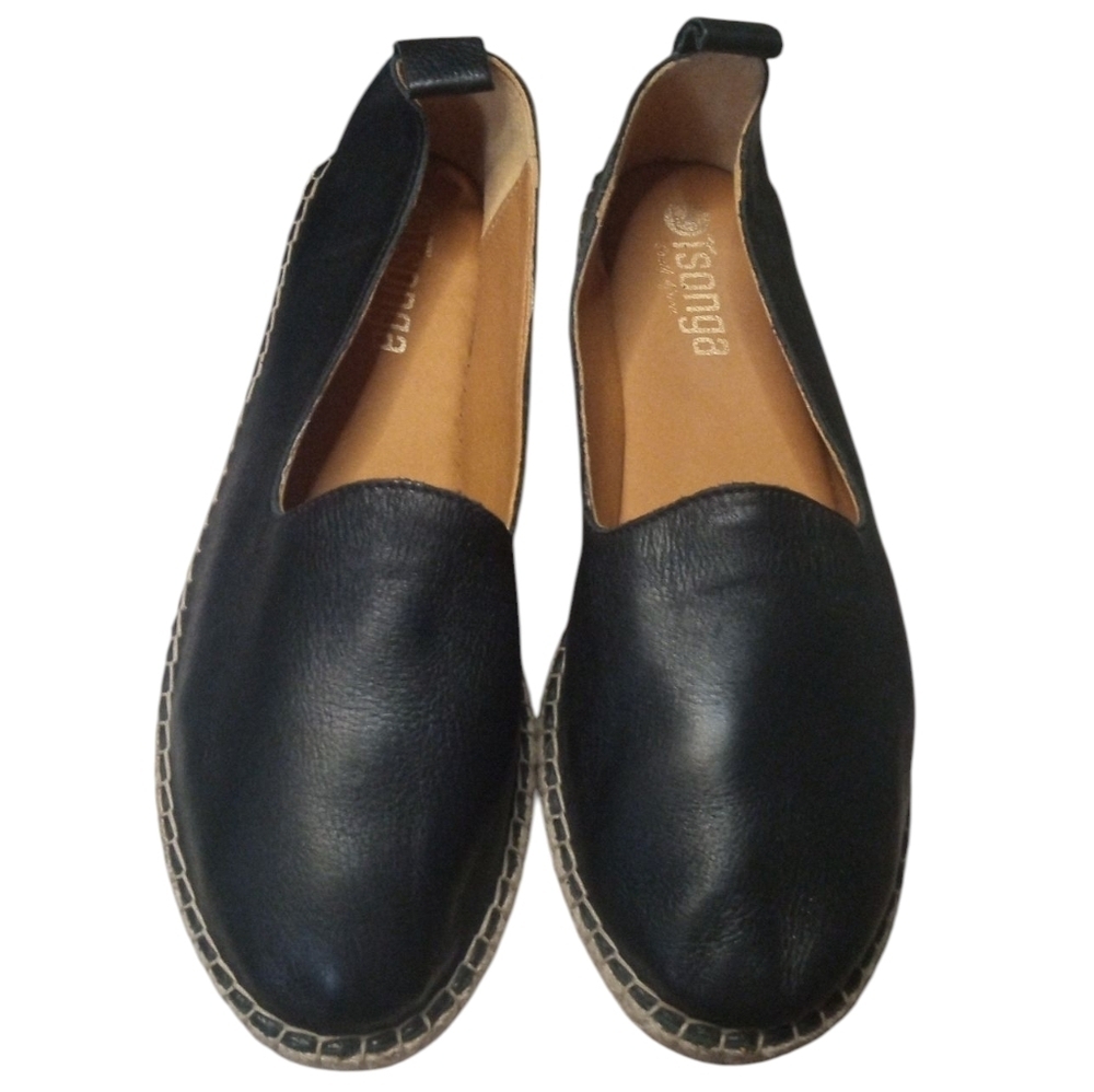 Tsonga South Africa Leather Espadrille In Black Delta Size 42 9 - Picture 2 of 8